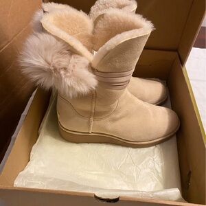 Women's UGG Cream Pom Boots